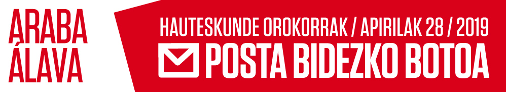ARABA-ÁLAVA: Hauteskunde Orokorrak / Apirilak 28 / 2019 - Posta bidezko botoa