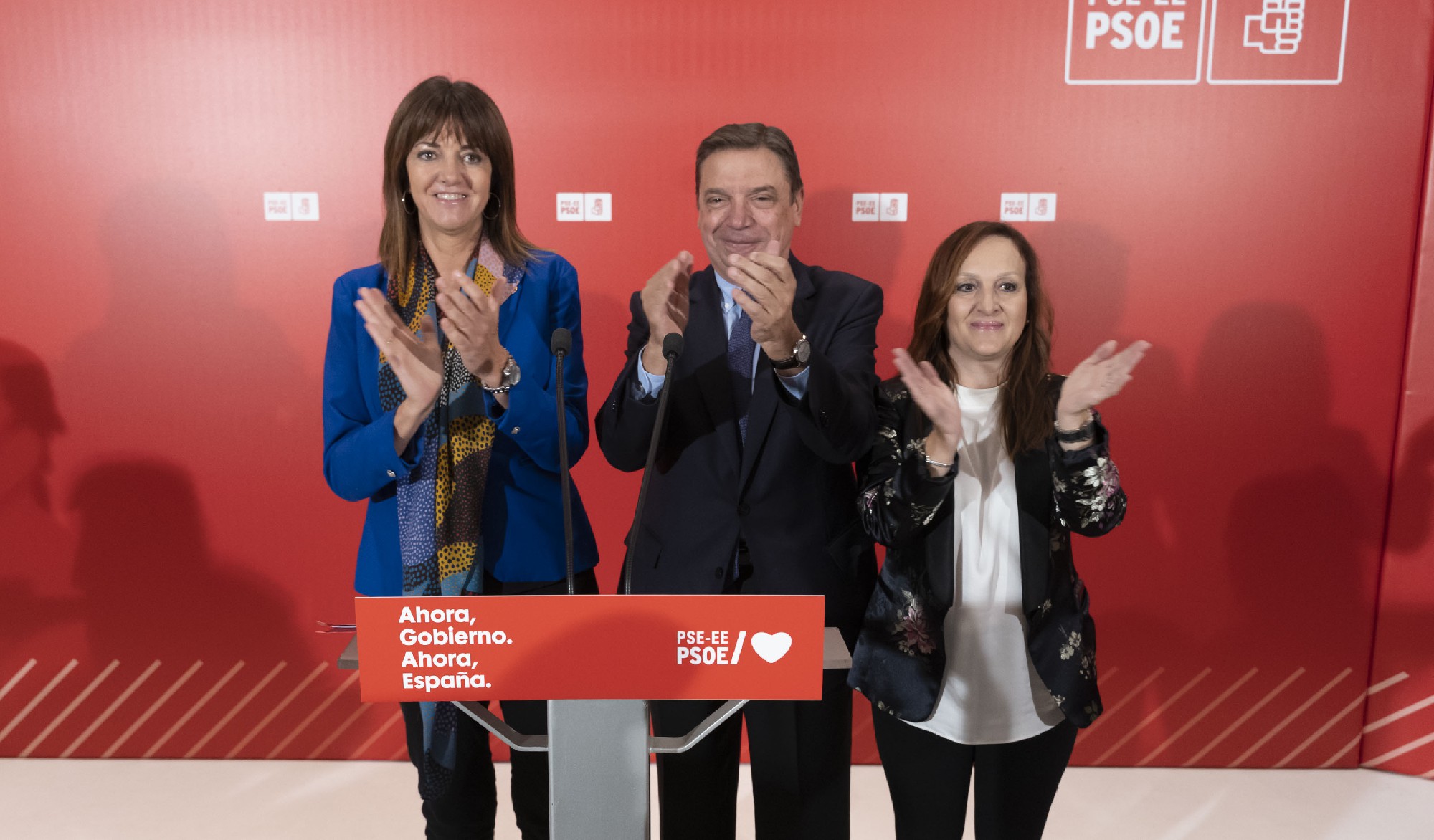Idoia Mendia, Luis Planas y Julia LIbera en Vitoria-Gasteiz | Foto: Socialistas Vascos