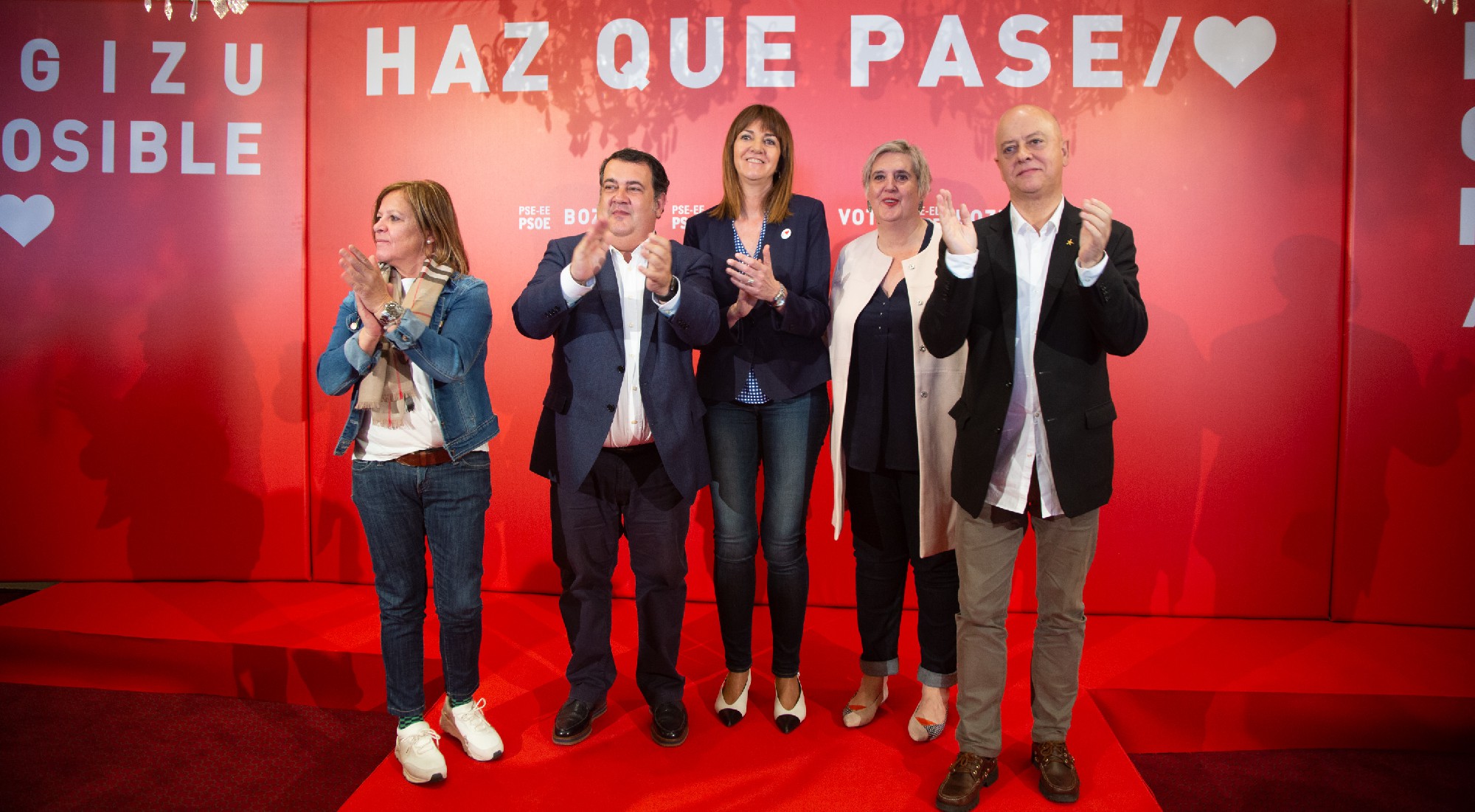 Idoia Mendia, Odón Elorza y Ernesto Gasco en Donostia | Foto: Socialistas Vascos