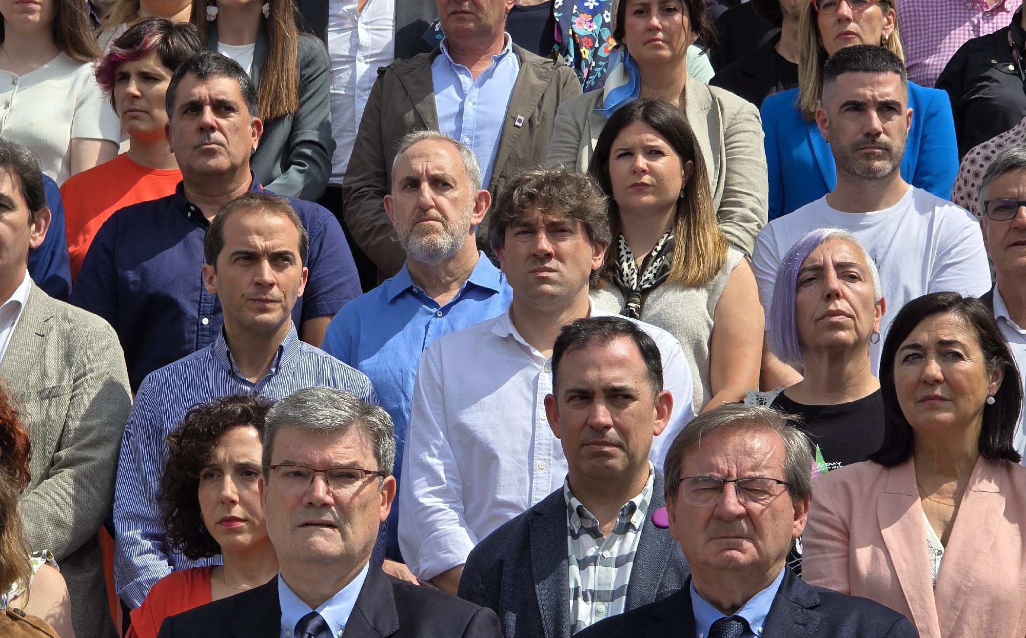 El Secretario General del PSE-EE, Eneko Andueza, durante la concentración de repulsa | Foto: Socialistas Vascos
