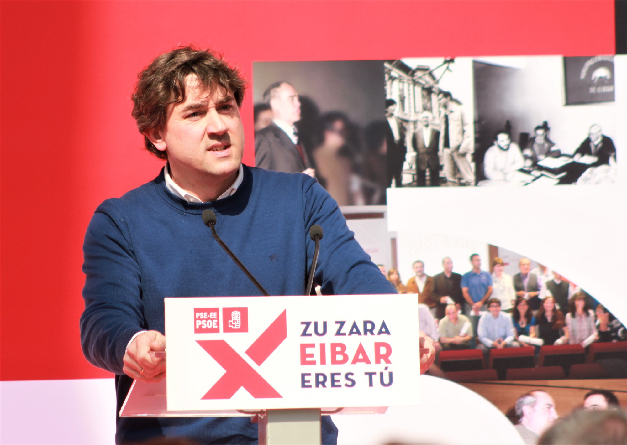 El Secretario General del PSE-EE, Eneko Andueza, interviniendo en el 125 aniversario de la Agrupación Socialista de Eibar | Foto: Socialistas Vascos