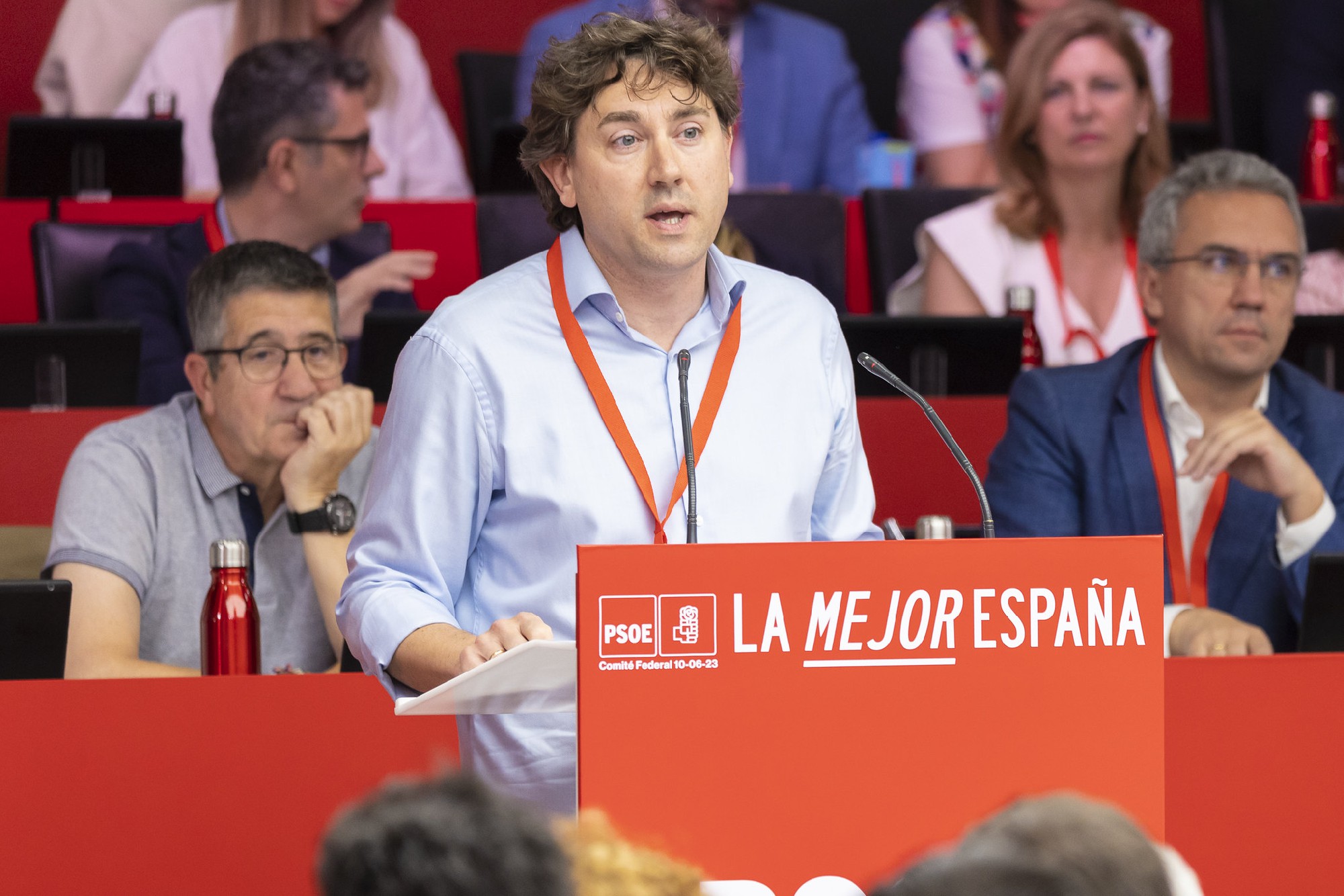 El Secretario General del PSE-EE, Eneko Andueza, en lel Comité Federal del PSOE. | Foto: Socialistas Vascos